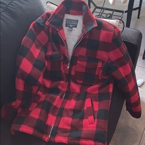 Men’s Buffalo Plaid fleece coat